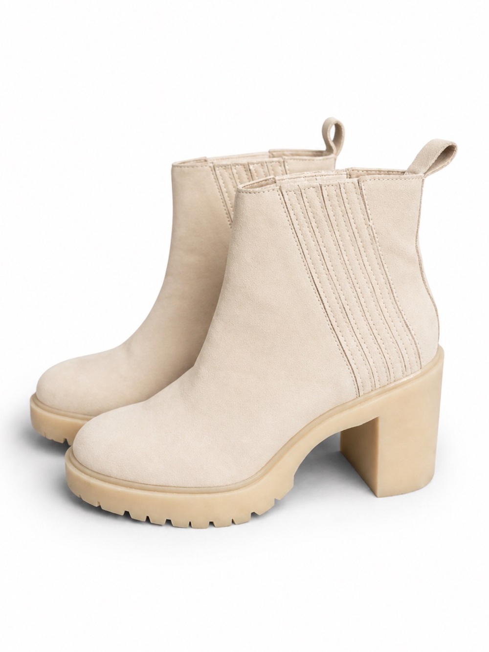 Dolce Vita Celia Dune Suede Platform Lug Sole Booties - Size 8.5